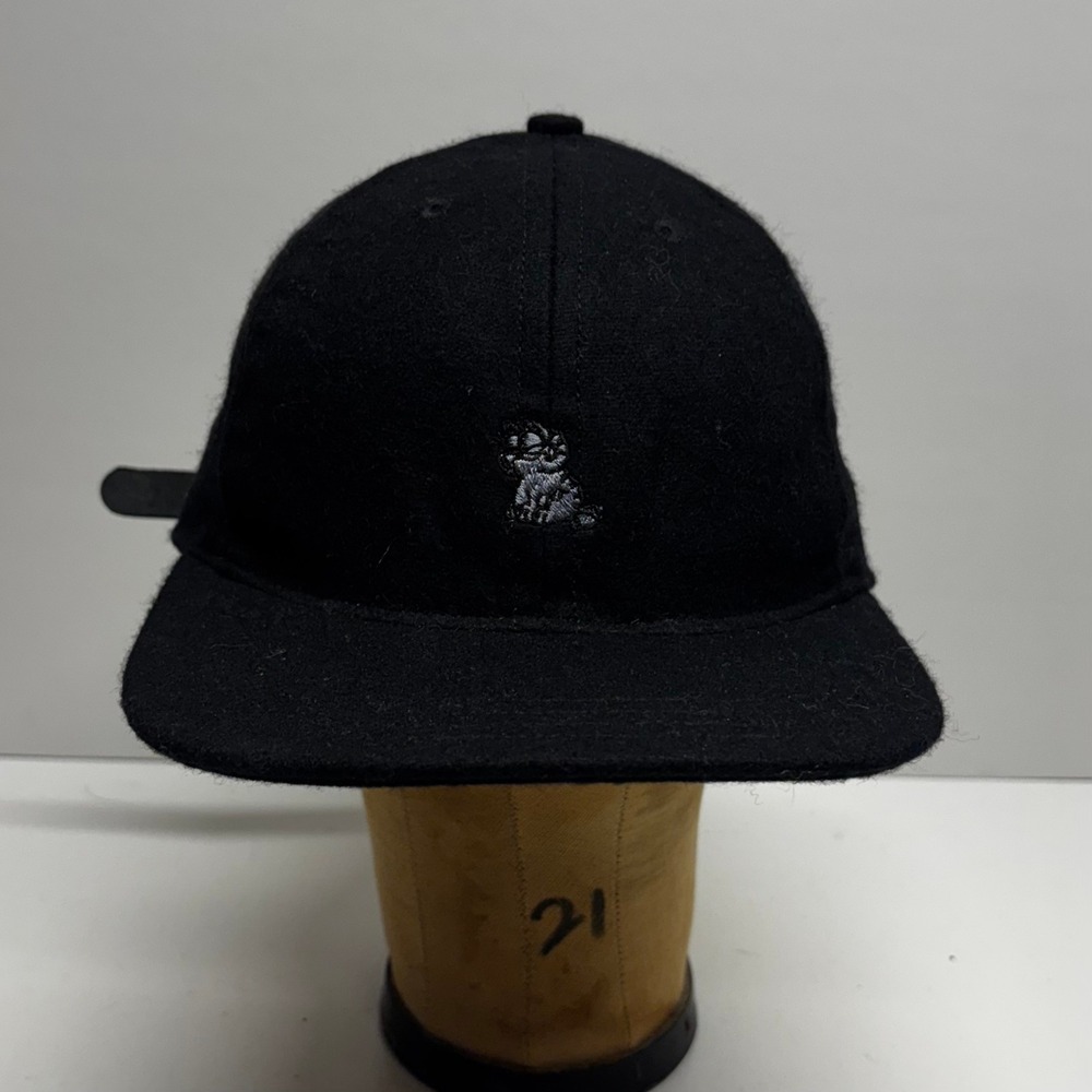 LQQK Studio Black Wool Hat Adjustable Leather Strap Made in USA Streetwear Cap